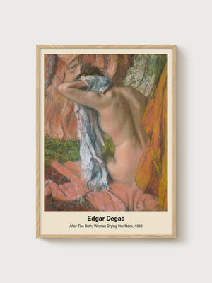 Edgar Degas After The Bath Poster poster in oak frame