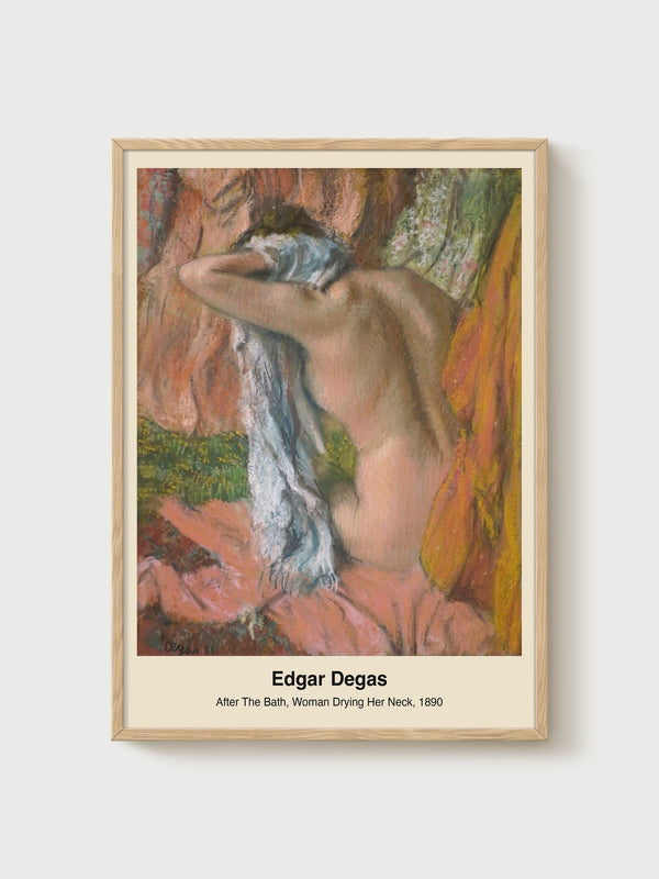 Edgar Degas After The Bath Poster poster in oak frame