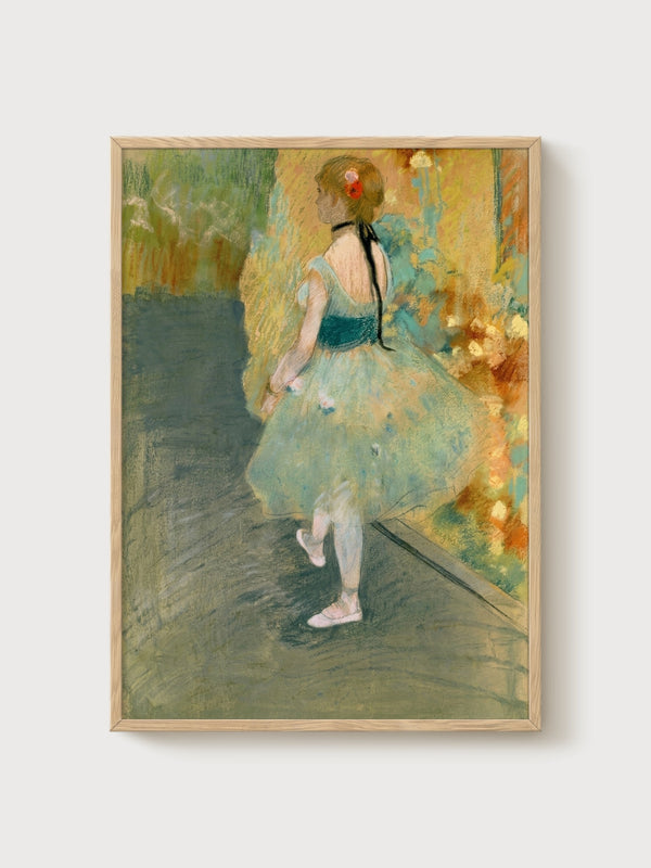 Edgar Degas Dancer in Green Poster poster in oak frame