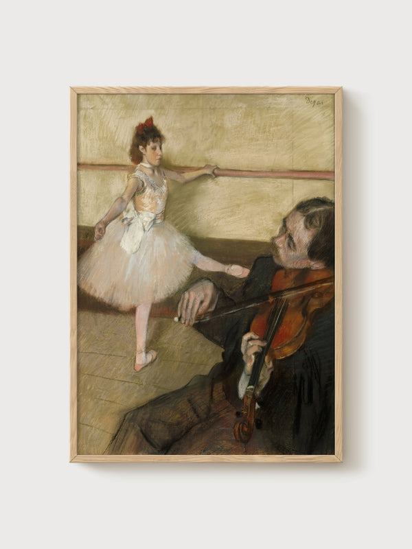 Edgar Degas The Dance Lesson Poster poster in oak frame