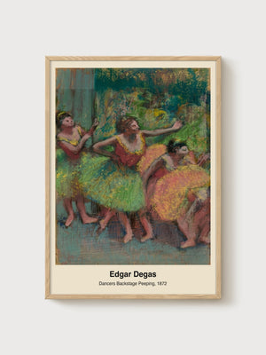 Edgar Degas Dancers Backstage Peeping Vintage Wall Art Poster poster in oak frame