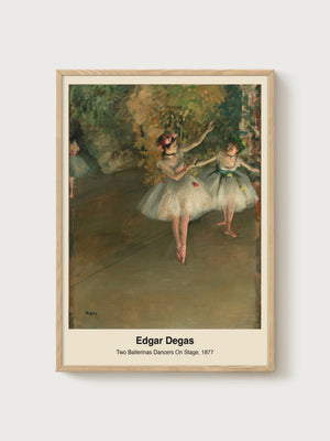 Edgar Degas Two Ballerinas Poster poster in oak frame