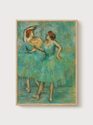 Edgar Degas Two Dancers Poster poster in oak frame