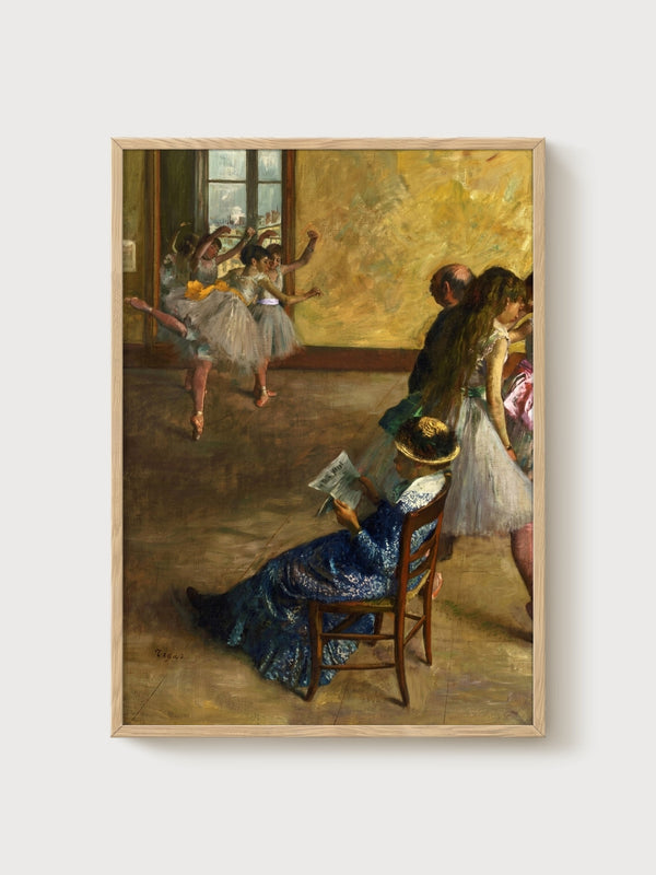 Edgar Degas The Ballet Class Poster poster in oak frame