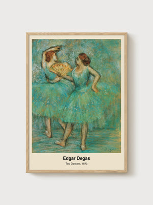 Edgar Degas Two Dancers Poster poster in oak frame