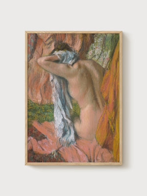 Edgar Degas After The Bath Poster poster in oak frame