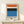 Modern Bauhaus-inspired wall art with contemplative arrangement of orange and blue shapes on cream ground.