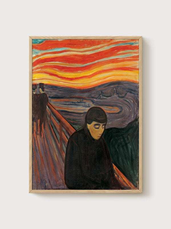 Edvard Munch Despair Poster poster in oak frame