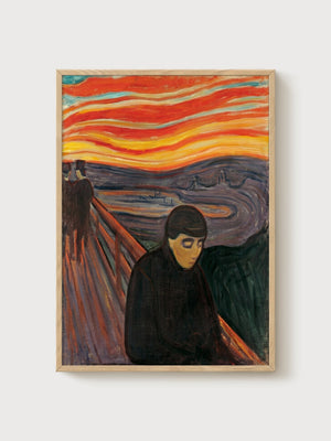 Edvard Munch Despair Poster poster in oak frame