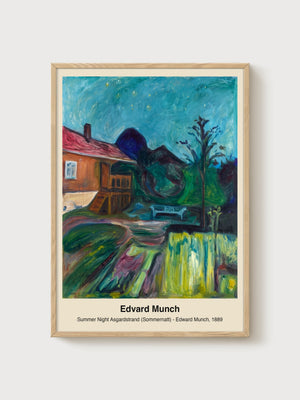 Edvard Munch Summer Night Asgardstrand Poster poster in oak frame