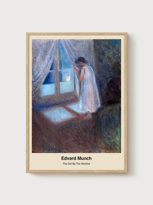 Edvard Munch The Girl By The Window poster in oak frame