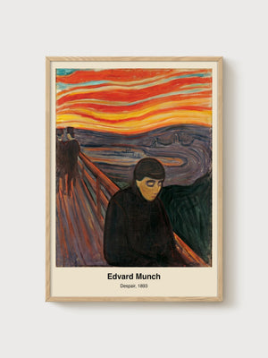Edvard Munch Despair Poster poster in oak frame