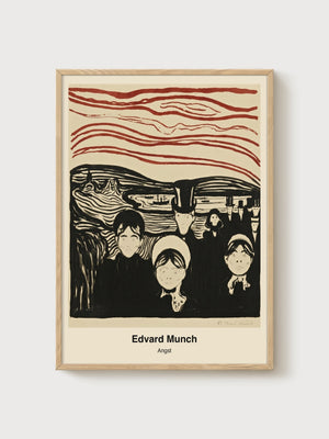 Edvard Munch Angst Poster poster in oak frame