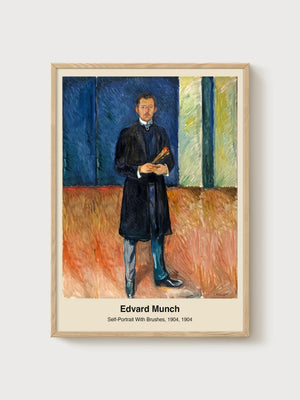 Portrait Painting poster in oak frame