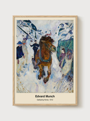 Edvard Munch Galloping Horse Print poster in oak frame