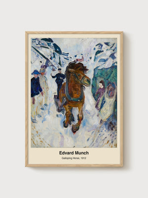 Edvard Munch Galloping Horse Print poster in oak frame
