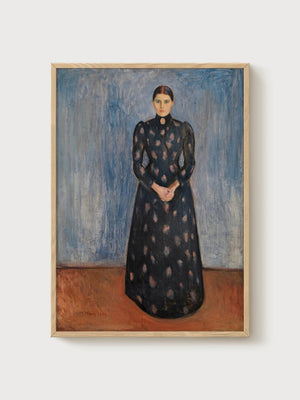 Edvard Munch Portrait Painting poster in oak frame