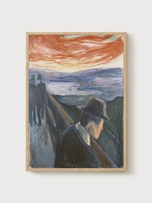 Edvard Munch Despair Poster poster in oak frame
