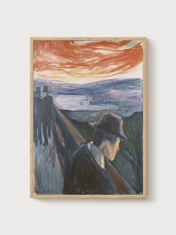 Edvard Munch Despair Poster poster in oak frame