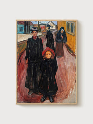 Edvard Munch Four Ages In Life Poster poster in oak frame