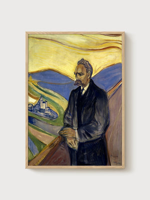 Edvard Munch Portrait Painting poster in oak frame