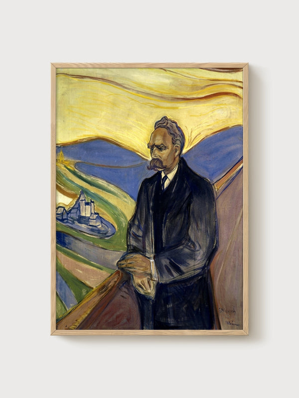 Edvard Munch Portrait Painting poster in oak frame