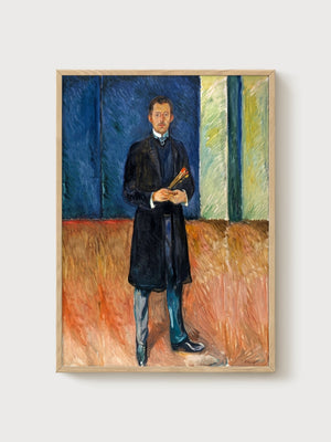 Portrait Painting poster in oak frame