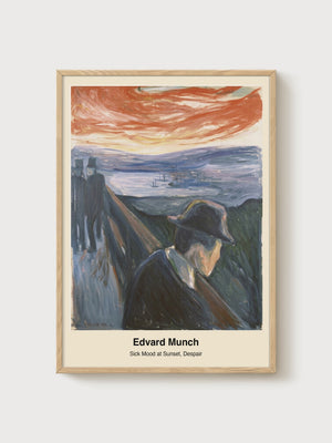 Edvard Munch Despair Poster poster in oak frame