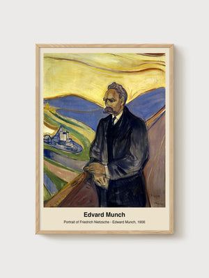 Edvard Munch Portrait Painting poster in oak frame