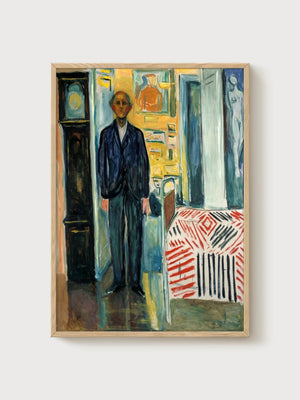 Edvard Munch Self-Portrait Painting poster in oak frame