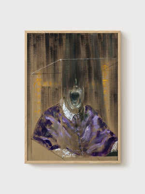 Francis Bacon Head VI Print poster in oak frame