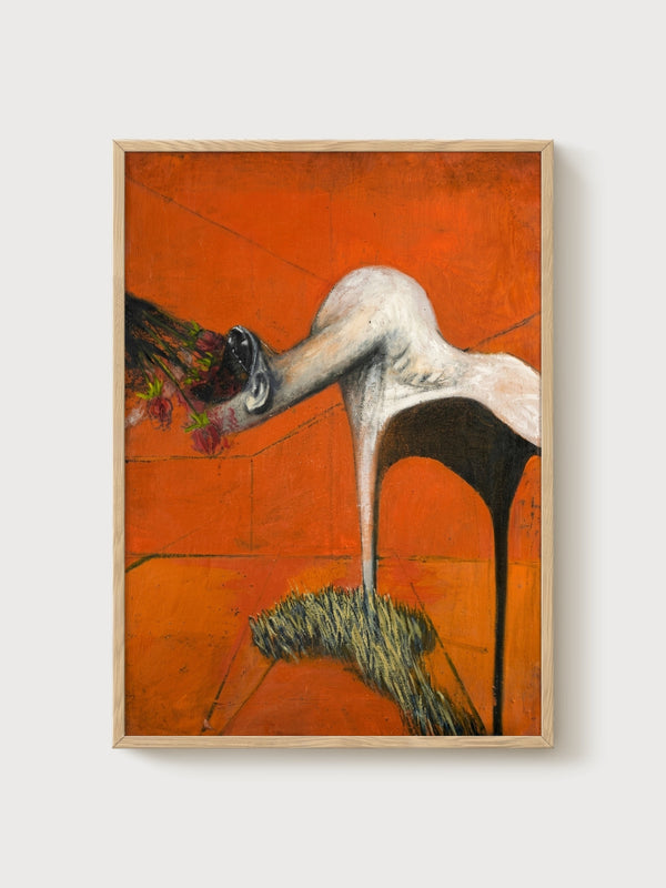 Francis Bacon Fury Print poster in oak frame