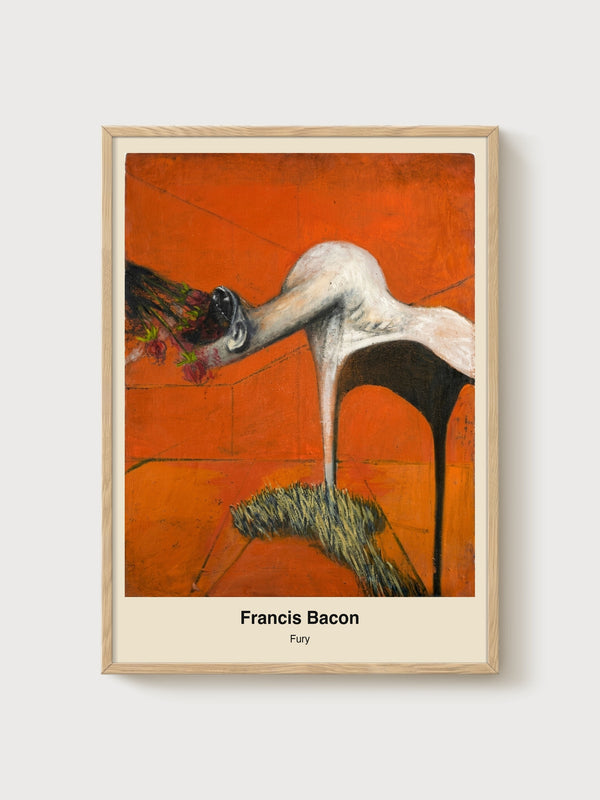Francis Bacon Fury Print poster in oak frame