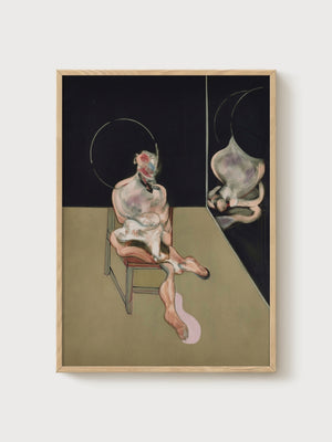 Francis Bacon Seated Figure Poster poster in oak frame