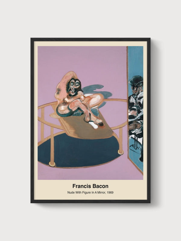 Francis Bacon Nude With Figure In A Mirror poster in black frame