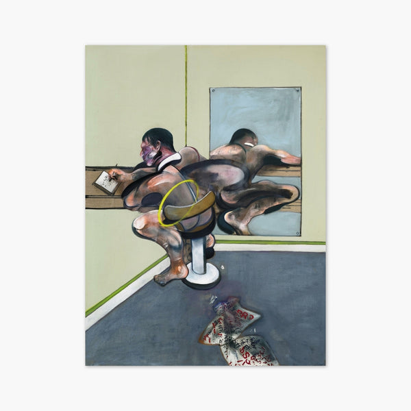Francis Bacon Figure Writing Reflected In A Mirror art print
