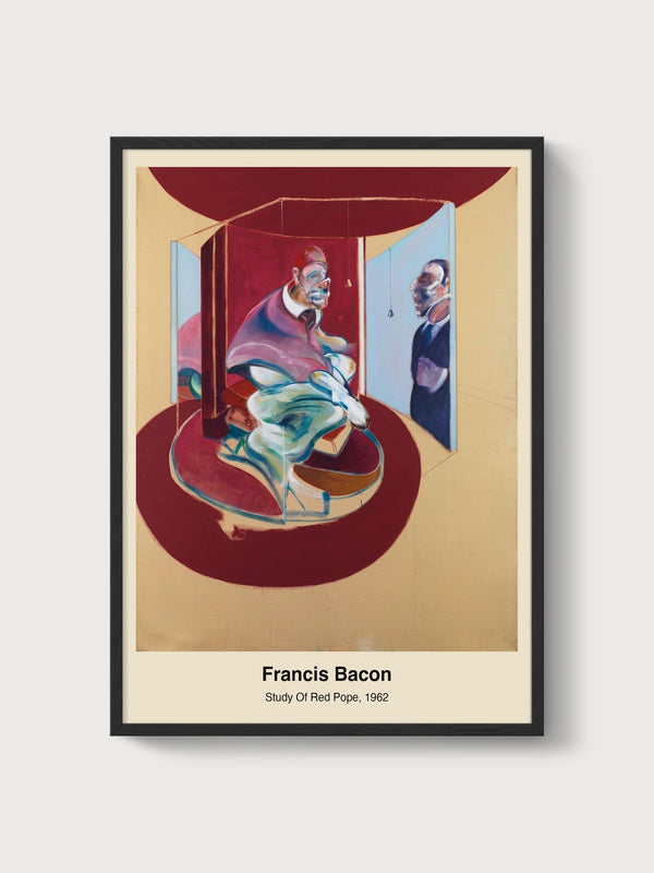 Francis Bacon Study Of Red Pope Print poster in black frame