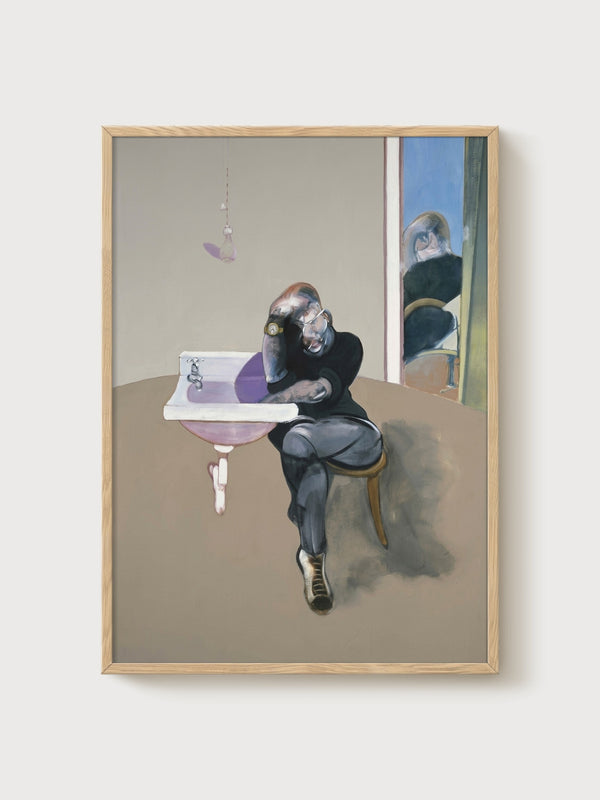 Francis Bacon Study for Self II Print poster in oak frame