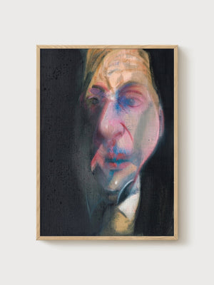 Francis Bacon Study for Self Portrait poster in oak frame