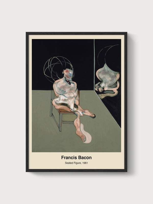 Francis Bacon Seated Figure Print poster in black frame