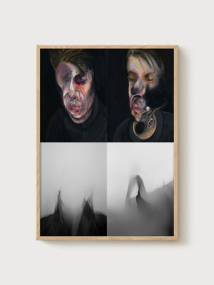 Francis Bacon Self-Portrait Print poster in oak frame