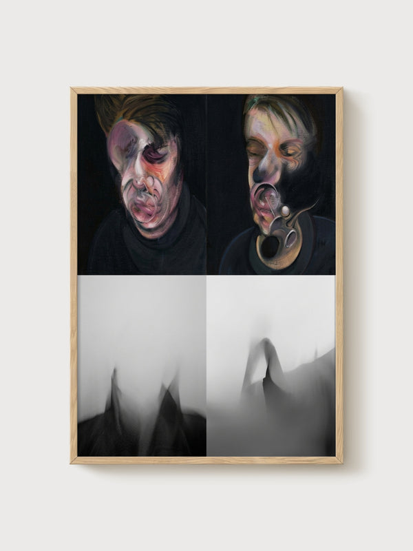 Francis Bacon Self-Portrait Print poster in oak frame