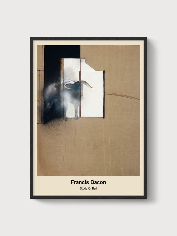 Francis Bacon Study Of Bull Poster poster in black frame