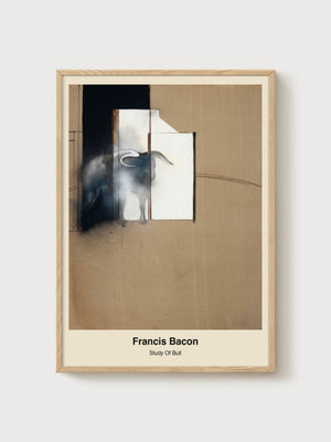 Francis Bacon Study Of Bull Poster poster in oak frame