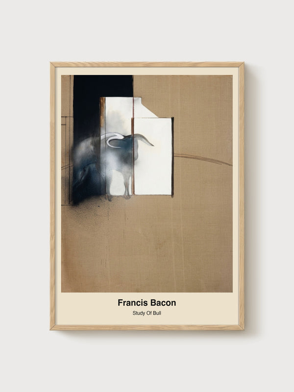 Francis Bacon Study Of Bull Poster poster in oak frame