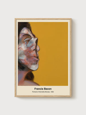 Francis Bacon Portrait of Henrietta Moraes poster in oak frame