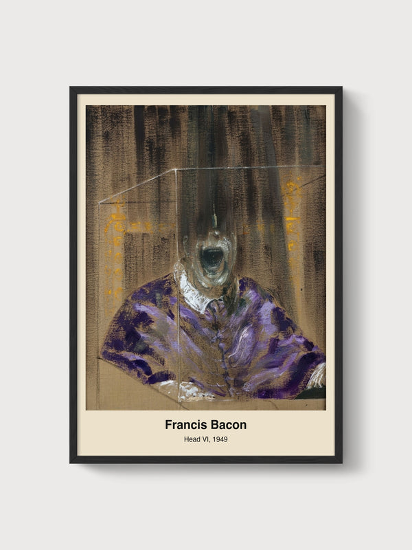 Francis Bacon Head VI Print poster in black frame