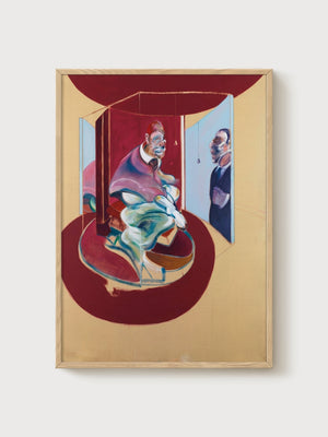 Francis Bacon Study Of Red Pope Print poster in oak frame