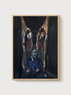 Francis Bacon Figure With Meat poster in oak frame