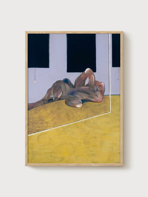 Francis Bacon Lying Figure In Mirror Print poster in oak frame
